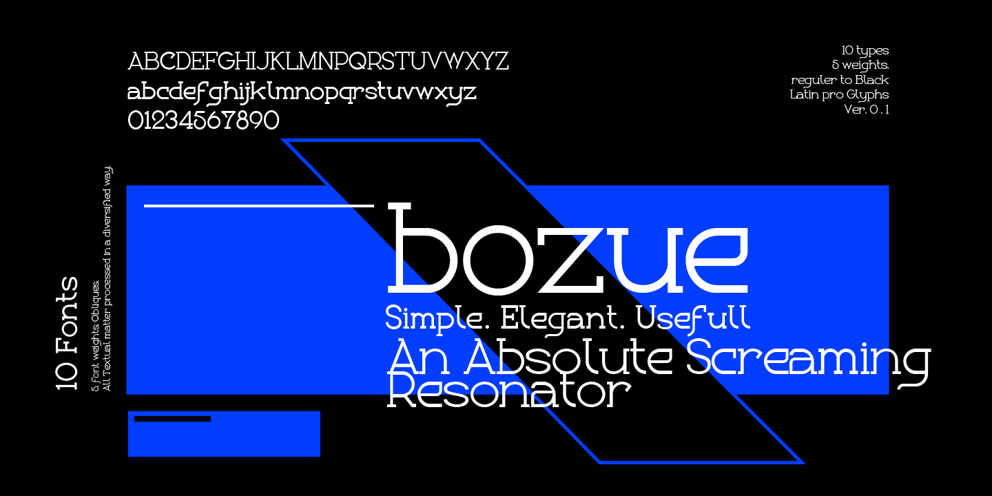 Bozue Light Font preview